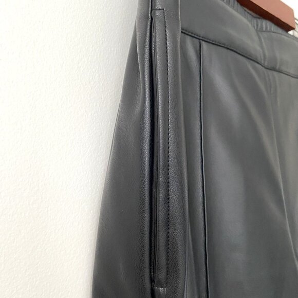 Soft Surroundings Rivka Faux Leather Black Pants Wide Leg - Picture 6 of 12